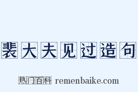 裴大夫见过造句是什么意思的图片